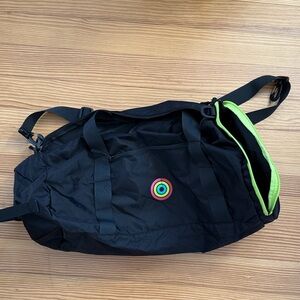 Apple Black Duffel Bag with Neon Green Accent